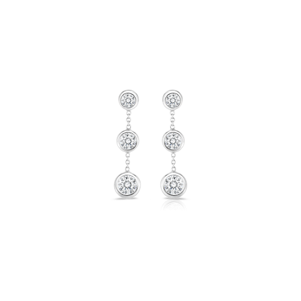 Tiny Treasures Three Bezel Drop Earrings