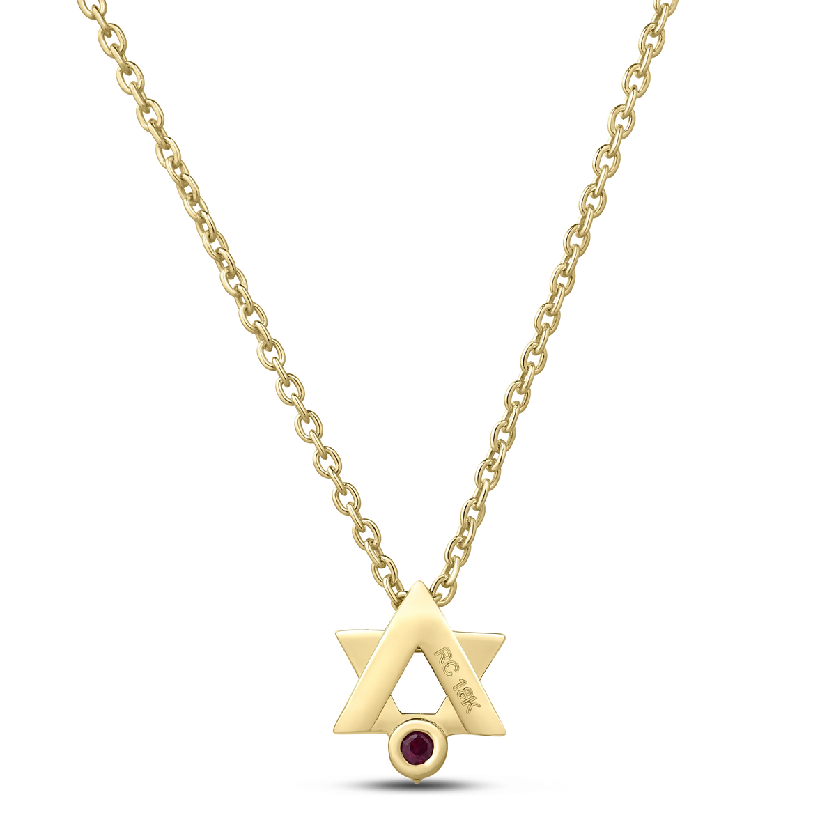 Roberto Coin Tiny Treasures Star of David Necklace Diamond in 18K yellow gold, back view