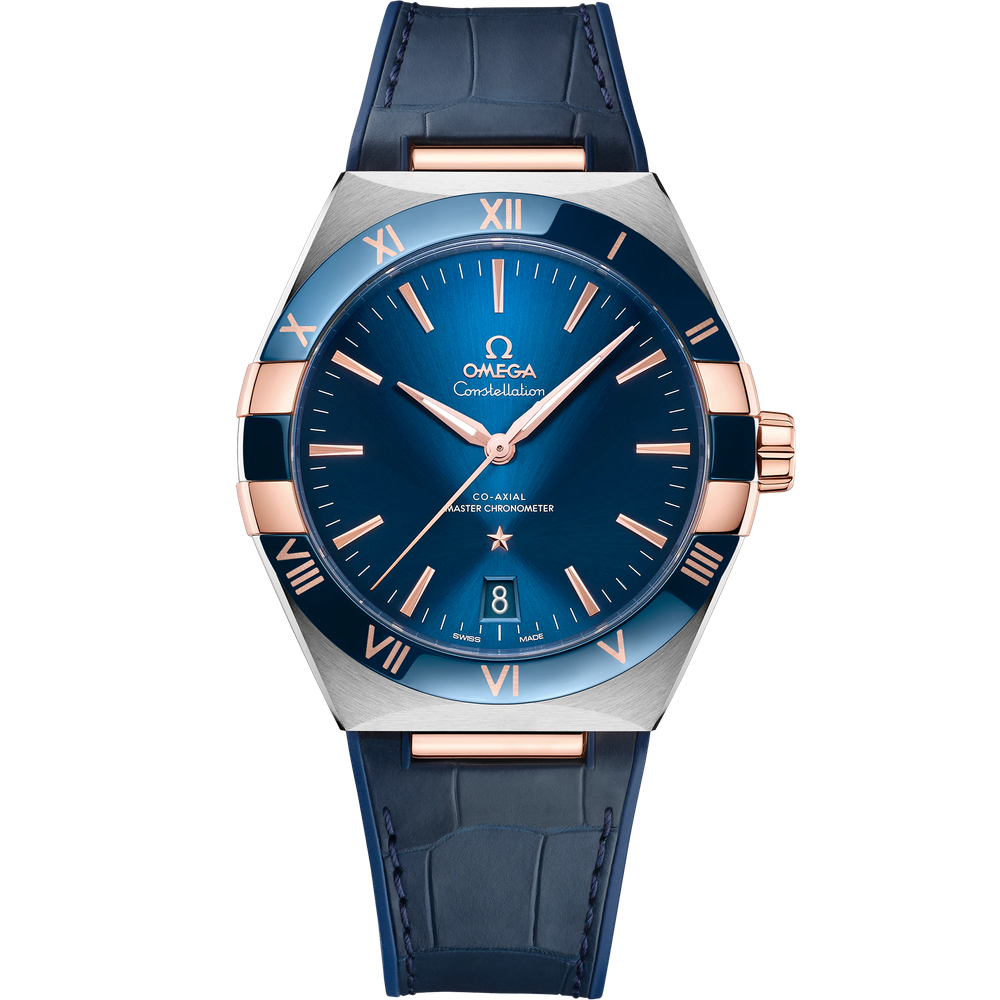 CONSTELLATION 41 MM, STEEL - SEDNA™ GOLD ON LEATHER STRAP