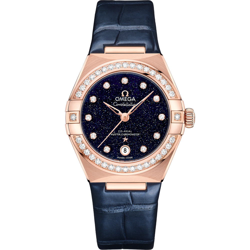 CONSTELLATION 29 MM, SEDNA™ GOLD ON LEATHER STRAP