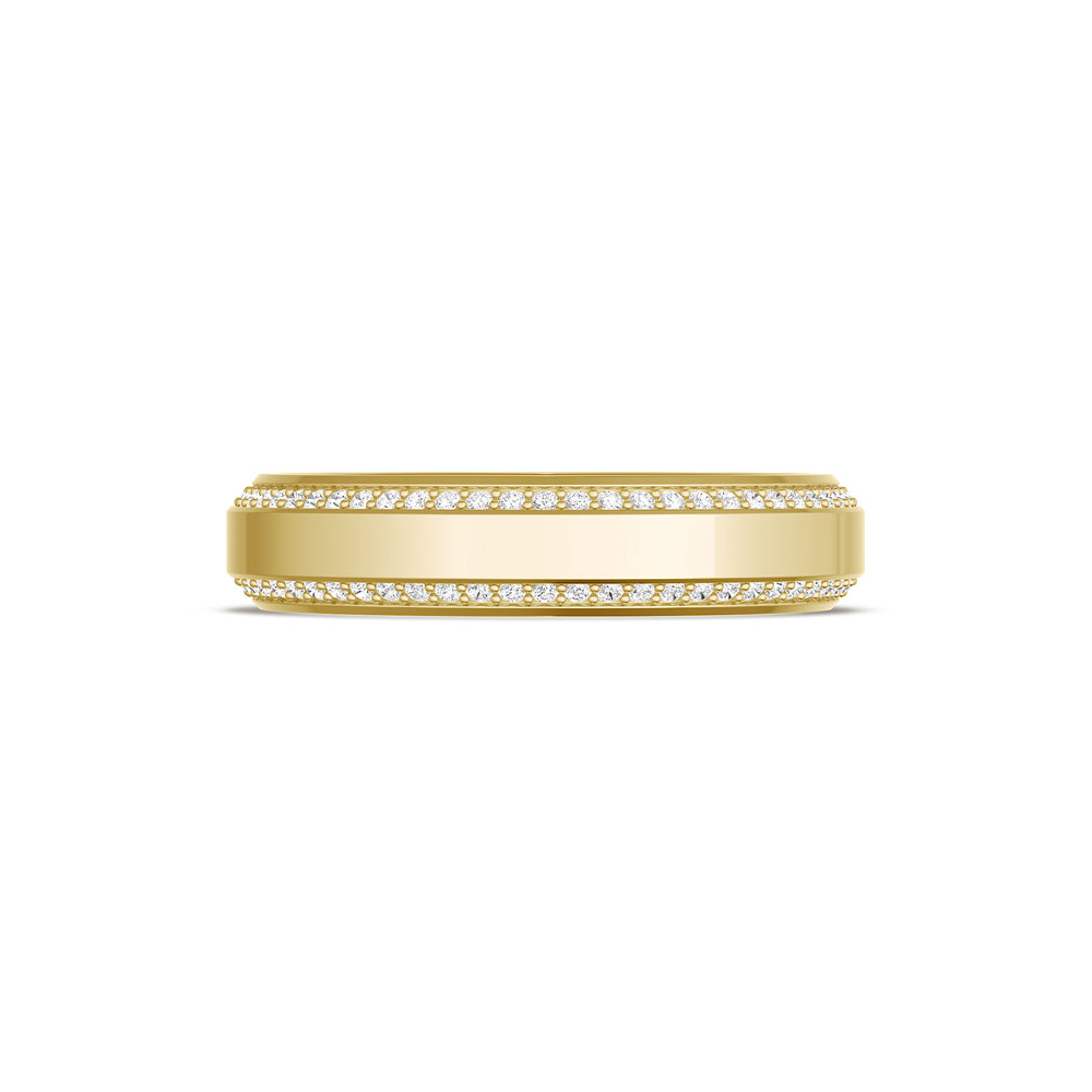 Bevel Edge Diamond Wedding Band in High Polish - 5mm
