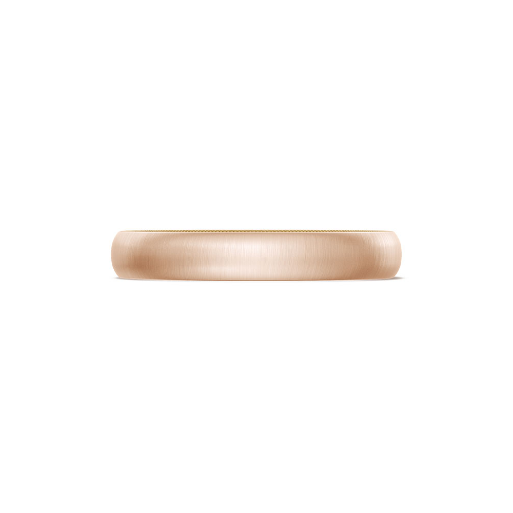 Classic Two-Tone Rounded Wedding Band in Satin Finish