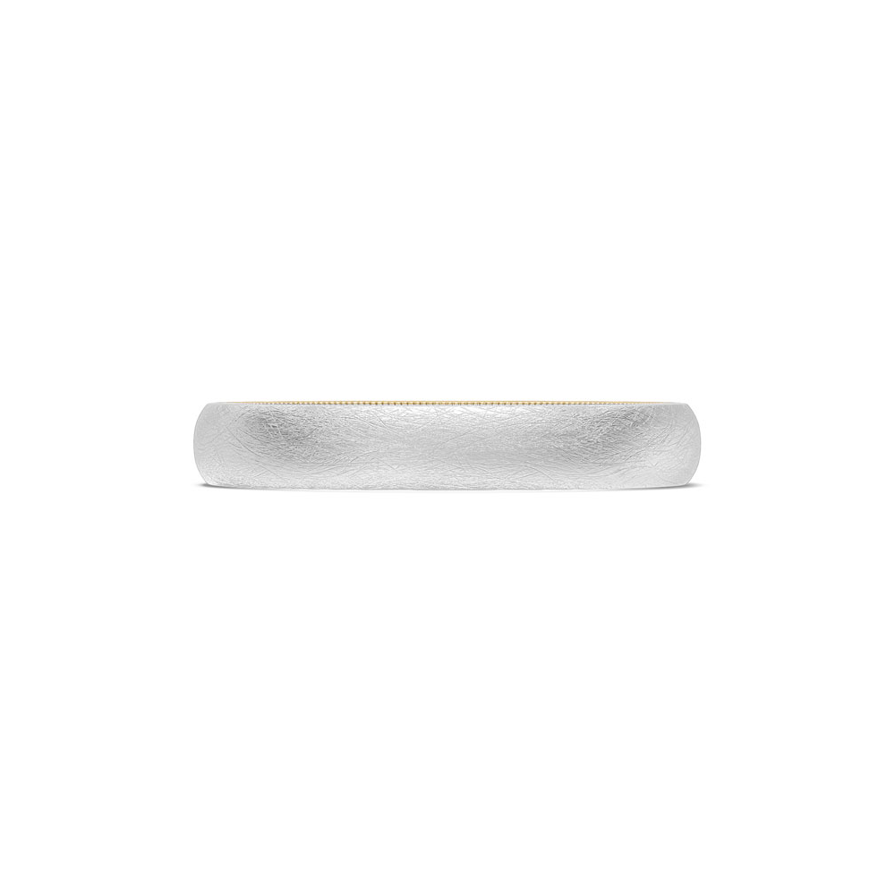 Classic Two-Tone Rounded Wedding Band in Brushed Finish