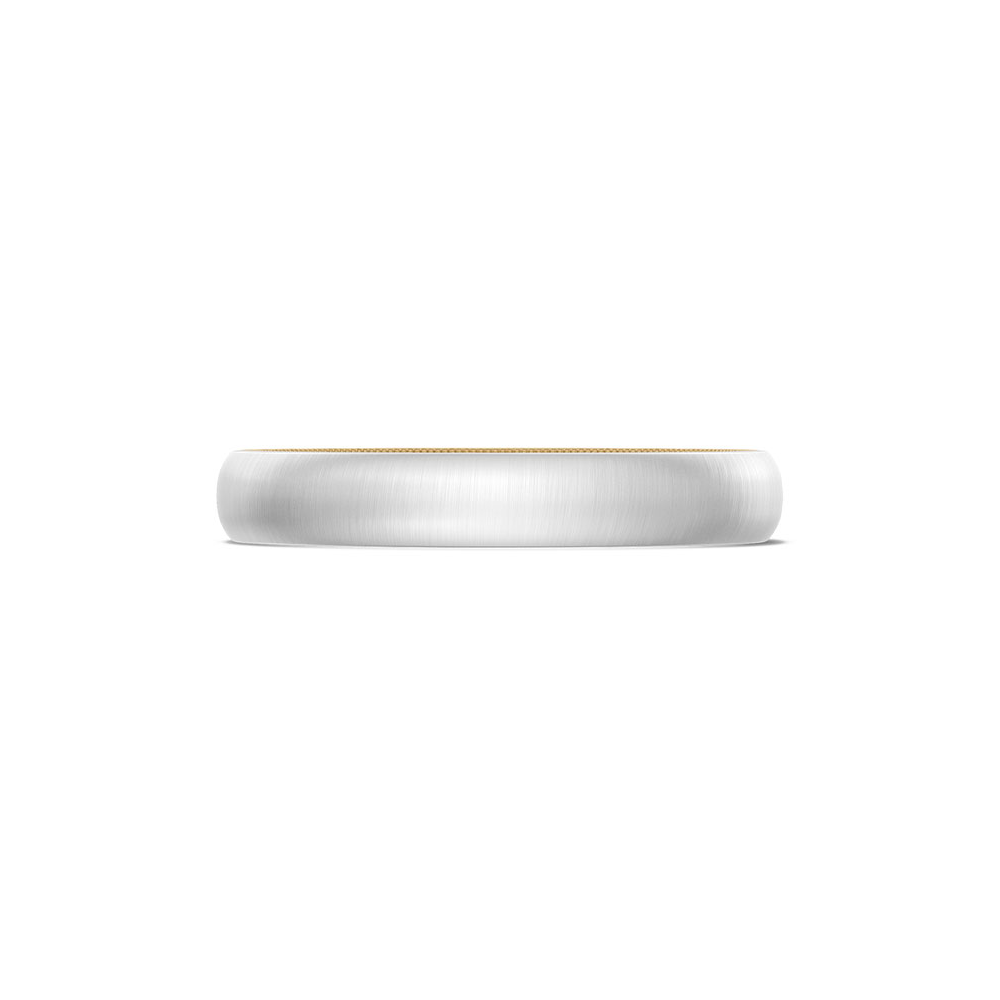 Classic Two-Tone Rounded Wedding Band in Satin Finish