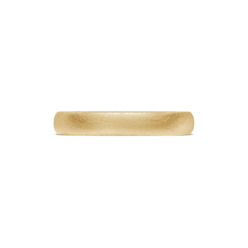 Classic Two-Tone Rounded Wedding Band in Brushed Finish