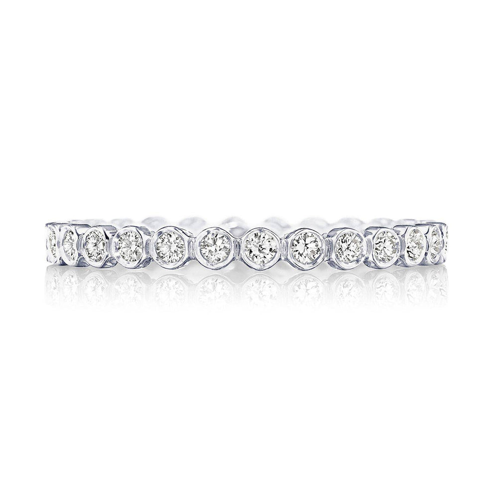 Round Bezel Droplet Wedding Band with Diamond