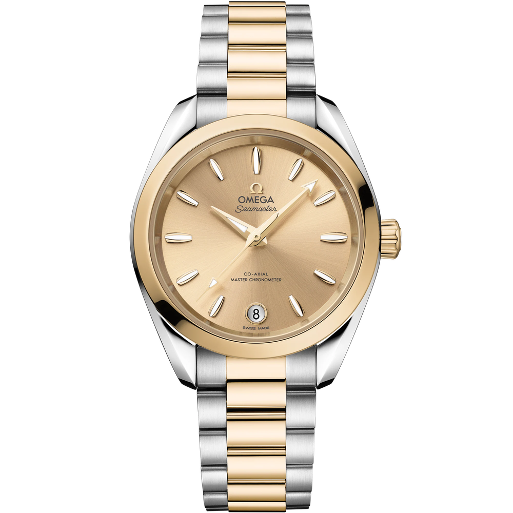 SEAMASTER AQUA TERRA SHADES 34 MM, STEEL - MOONSHINE™ GOLD ON STEEL - MOONSHINE™ GOLD