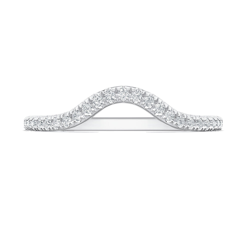 French Pavé Diamond Contour Wedding Band