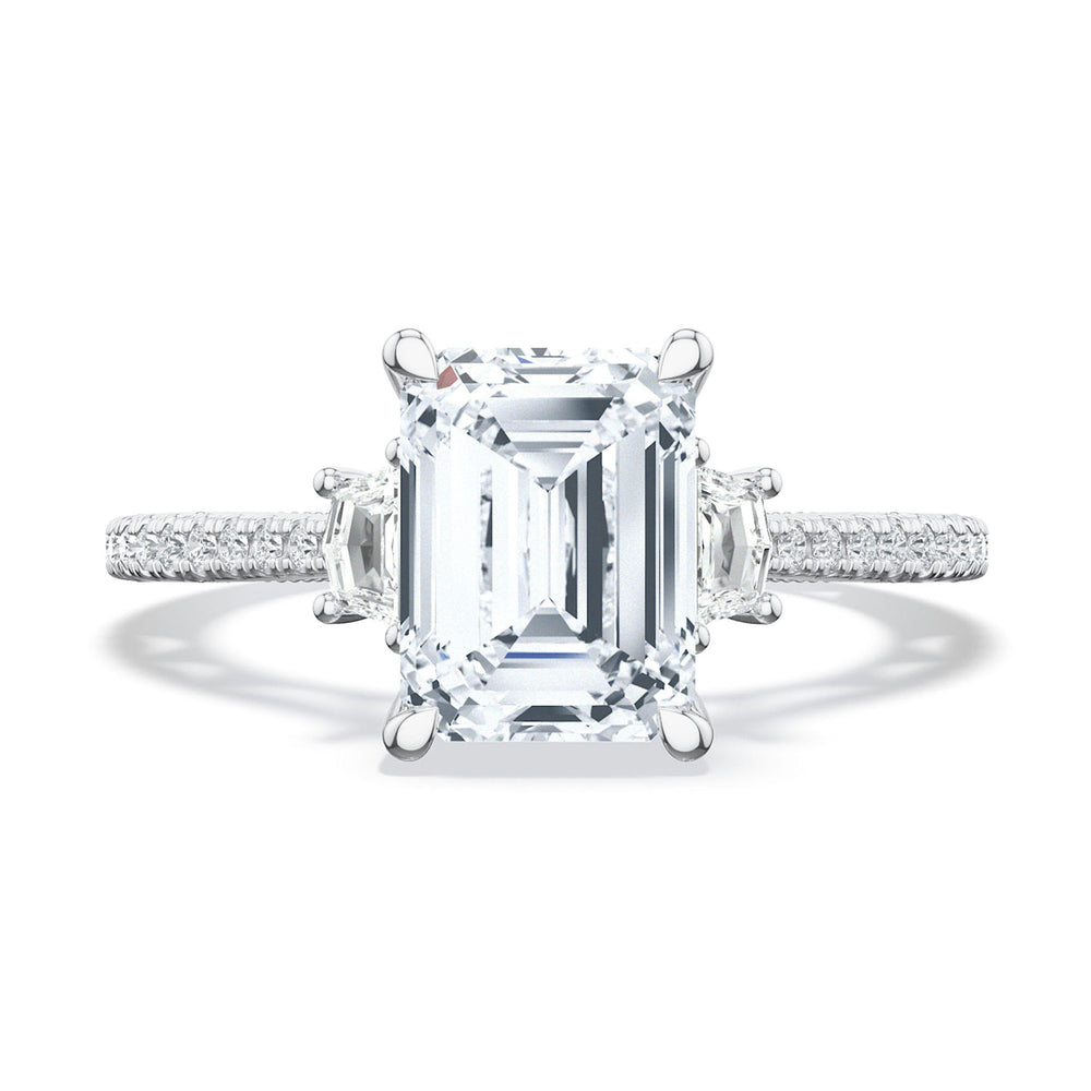 Emerald 3-Stone Engagement Ring