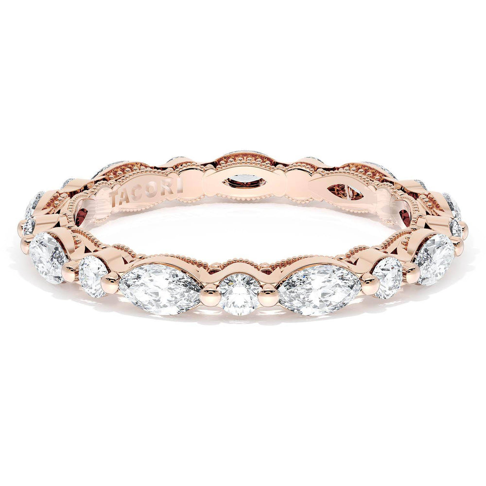 Marquise and Round Diamond Wedding Band, 2.80mm