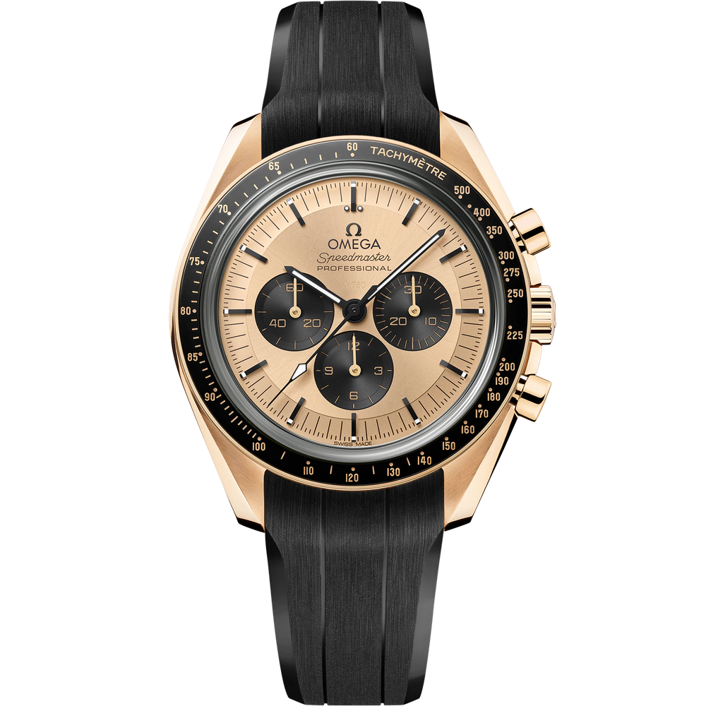 SPEEDMASTER MOONWATCH PROFESSIONAL 42 MM, MOONSHINE™ GOLD ON RUBBER STRAP