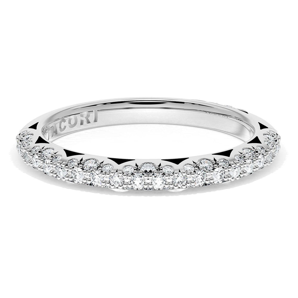 Pavé Diamond Wedding Band, 2.4mm