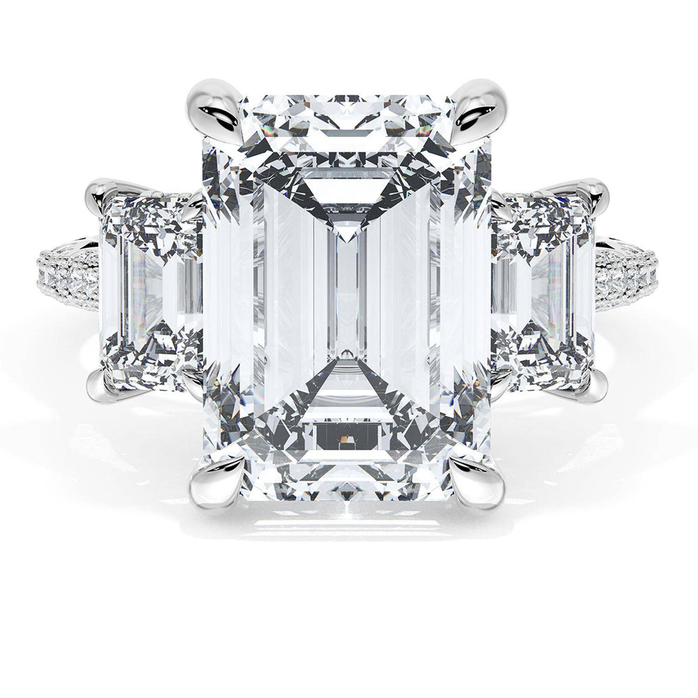 Emerald 3-Stone Engagement Ring