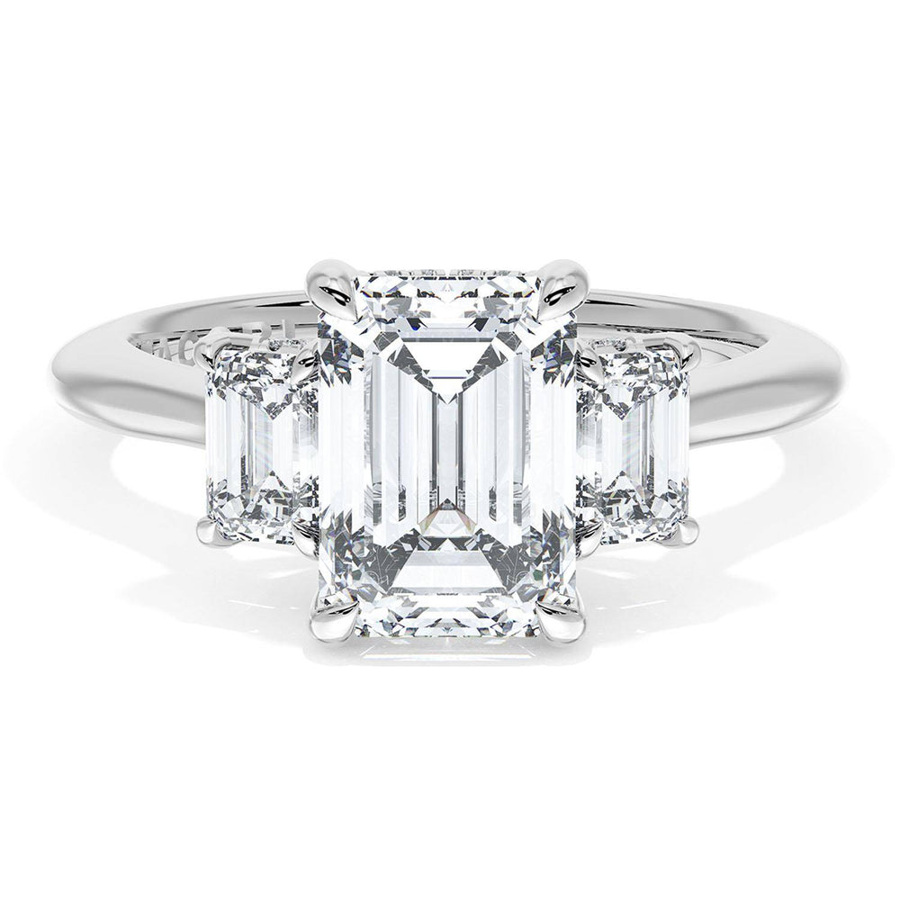 Emerald 3-Stone Engagement Ring