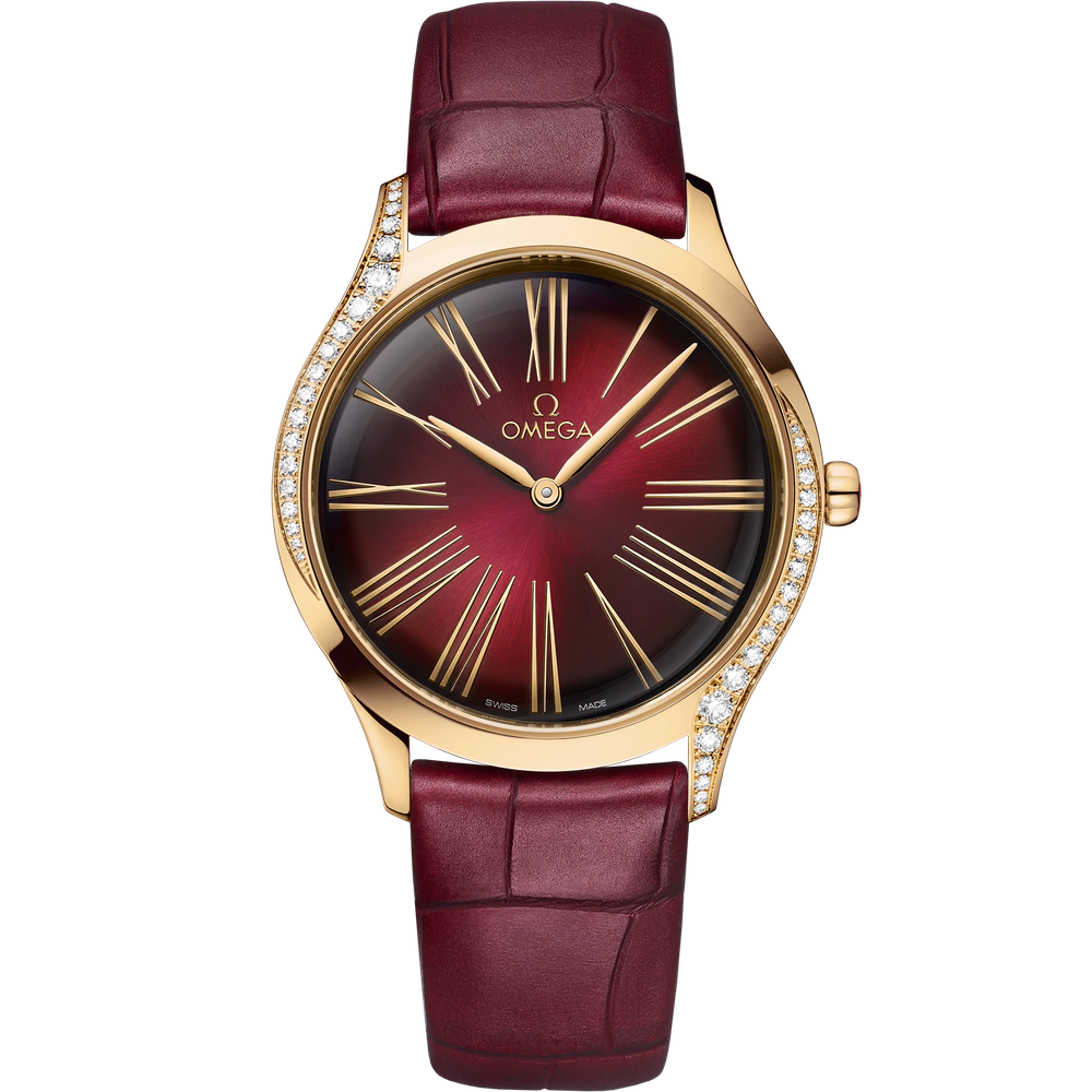 DE VILLE TRÉSOR 36 MM, MOONSHINE™ GOLD ON LEATHER STRAP