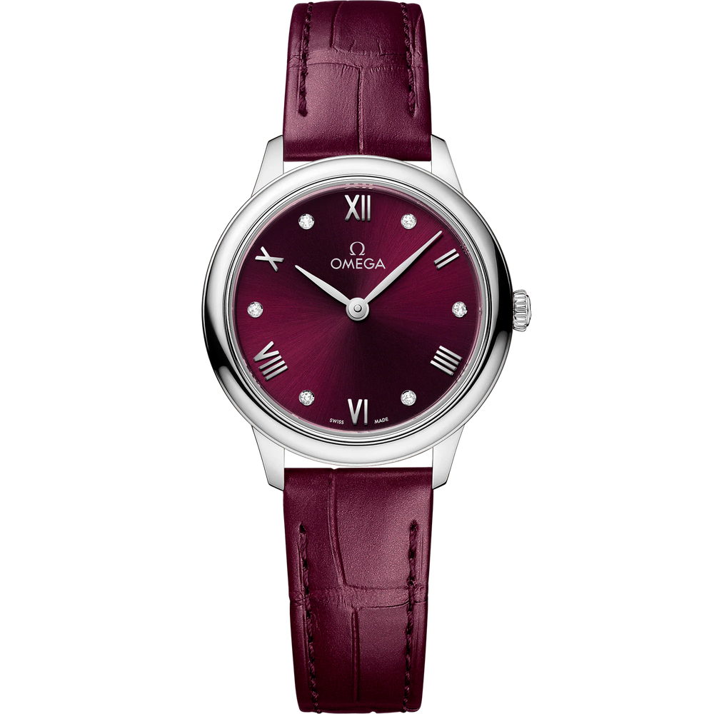 DE VILLE PRESTIGE 27.5 MM, STEEL ON LEATHER STRAP