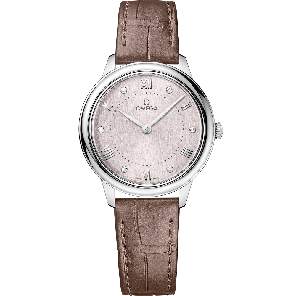 DE VILLE PRESTIGE 30 MM, STEEL ON LEATHER STRAP