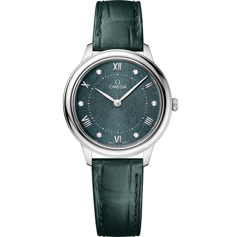 DE VILLE PRESTIGE 30 MM, STEEL ON LEATHER STRAP