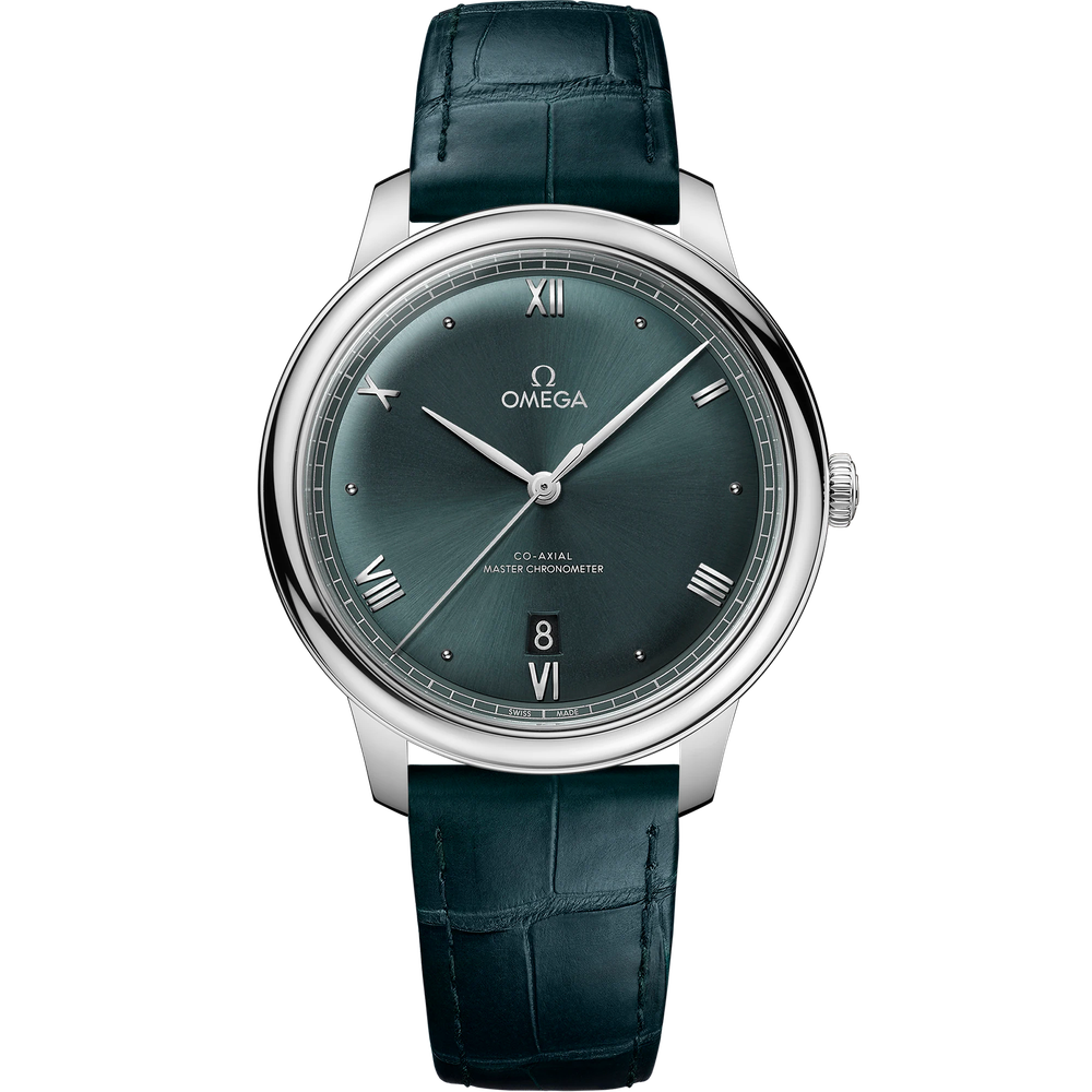 DE VILLE PRESTIGE 40 MM, STEEL ON LEATHER STRAP