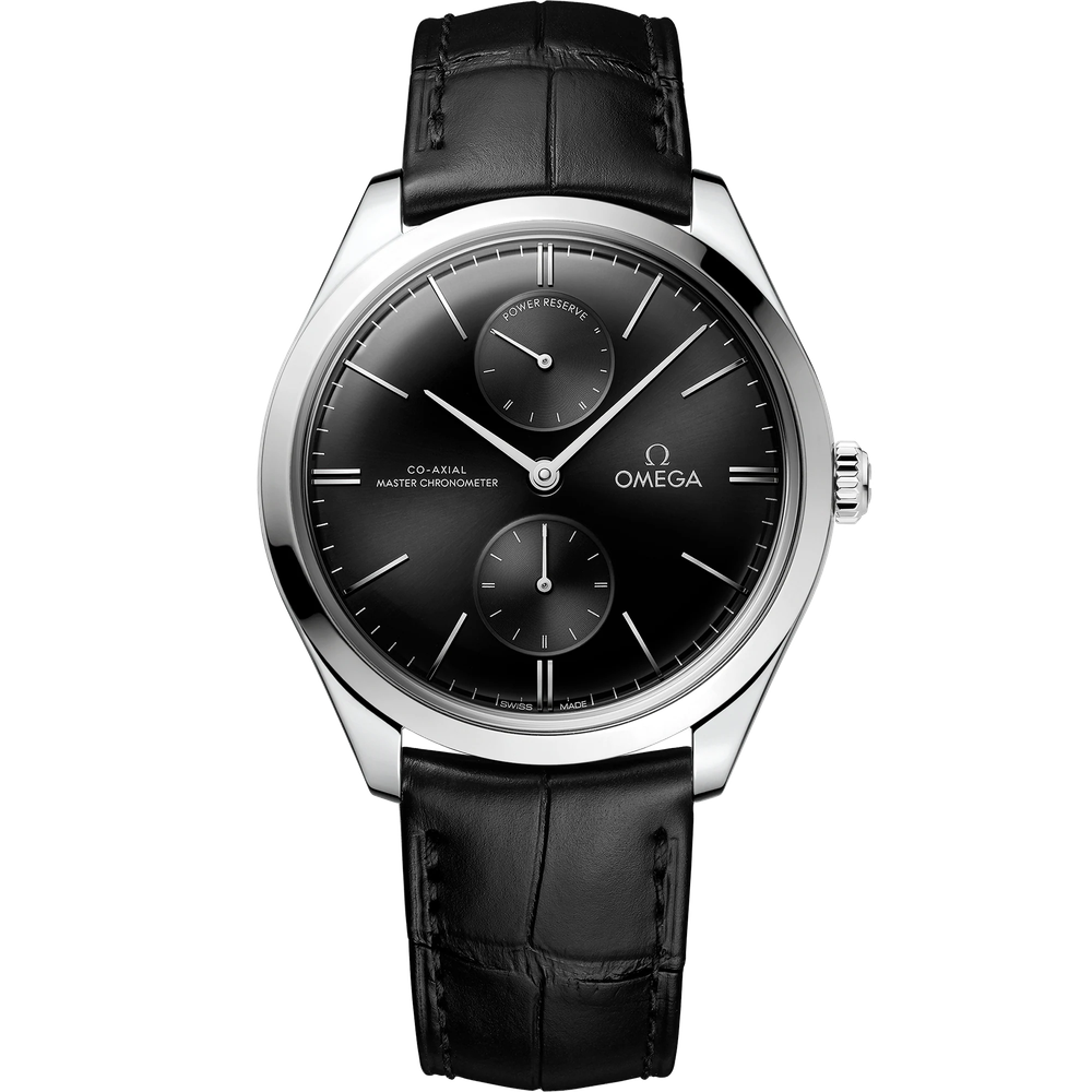 DE VILLE TRÉSOR 40 MM, STEEL ON LEATHER STRAP