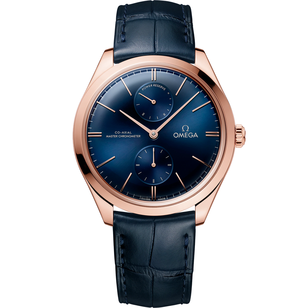 DE VILLE TRÉSOR 40 MM, SEDNA™ GOLD ON LEATHER STRAP