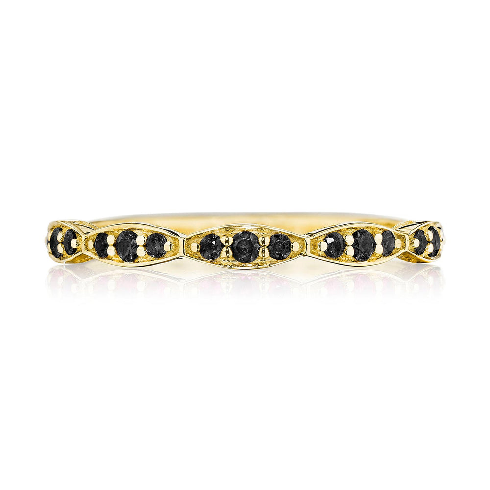 Marquise Design Wedding Band with Black Diamond