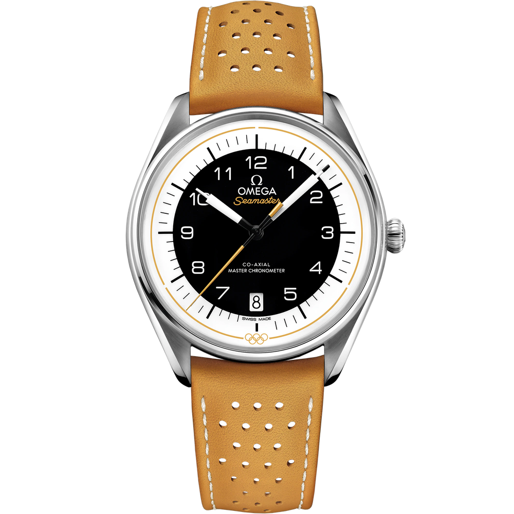 SEAMASTER OLYMPIC OFFICIAL TIMEKEEPER 39.5 MM, STEEL ON LEATHER STRAP