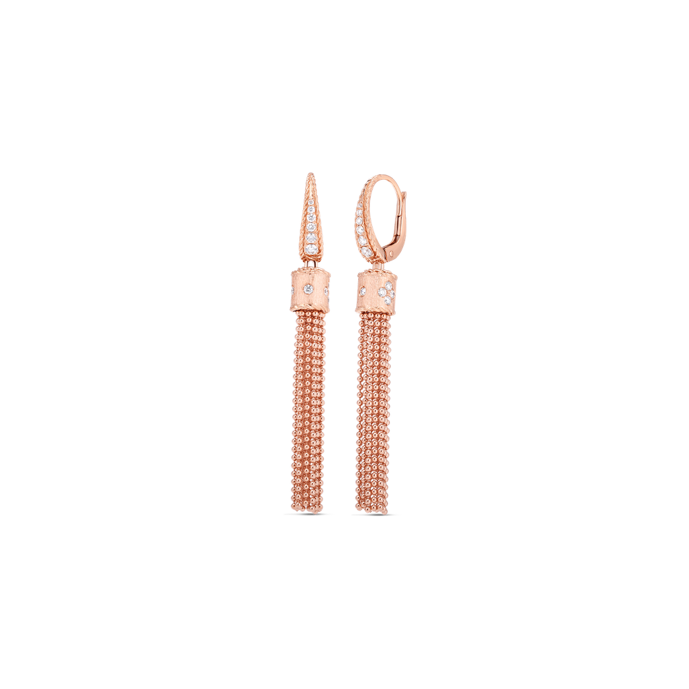 Princess Tassel Diamond Accent Drop Earrings