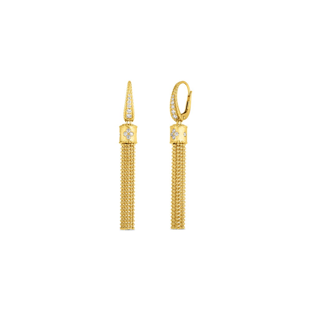 Princess Tassel Diamond Accent Drop Earrings