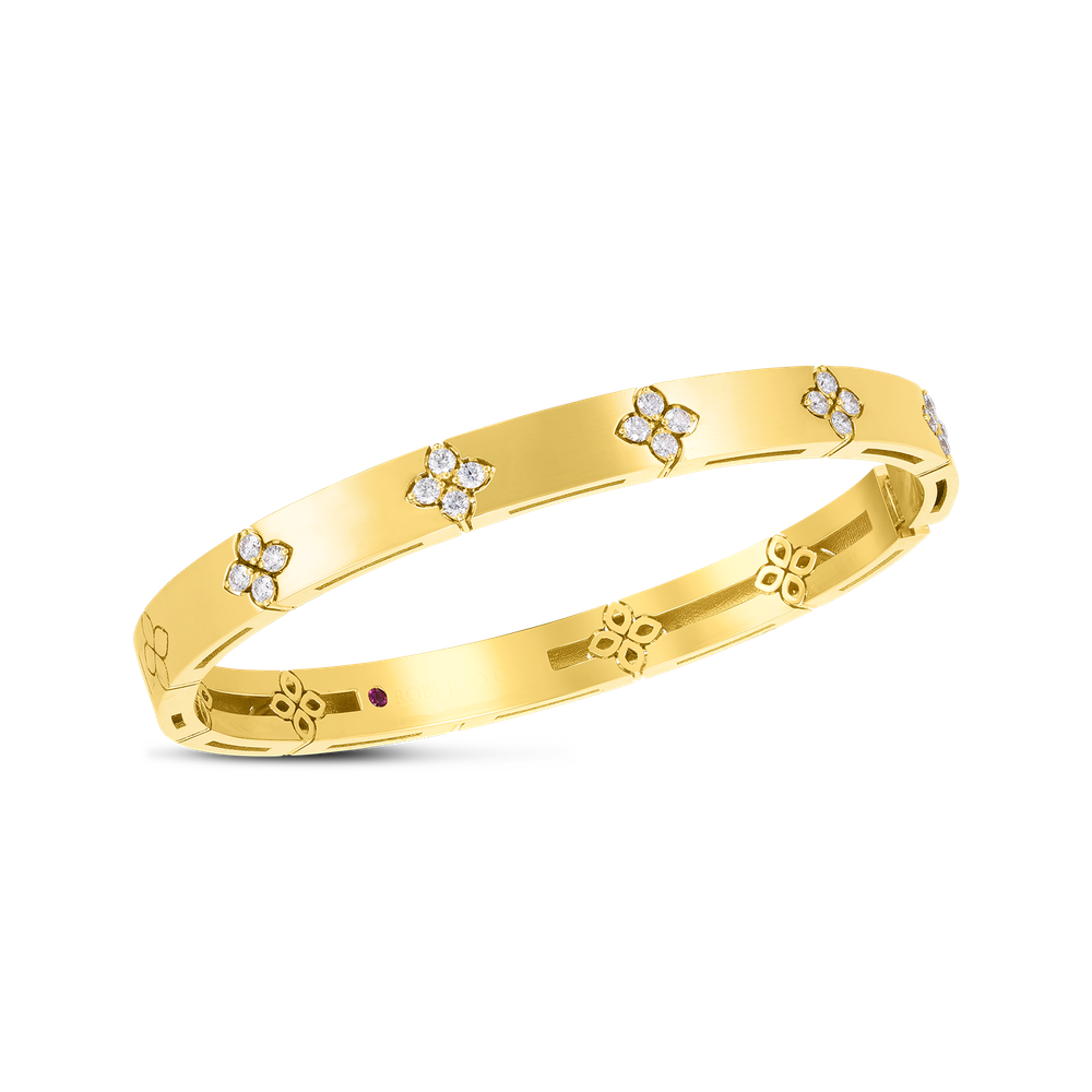 Love In Verona Medium Width Diamond Accent Bangle