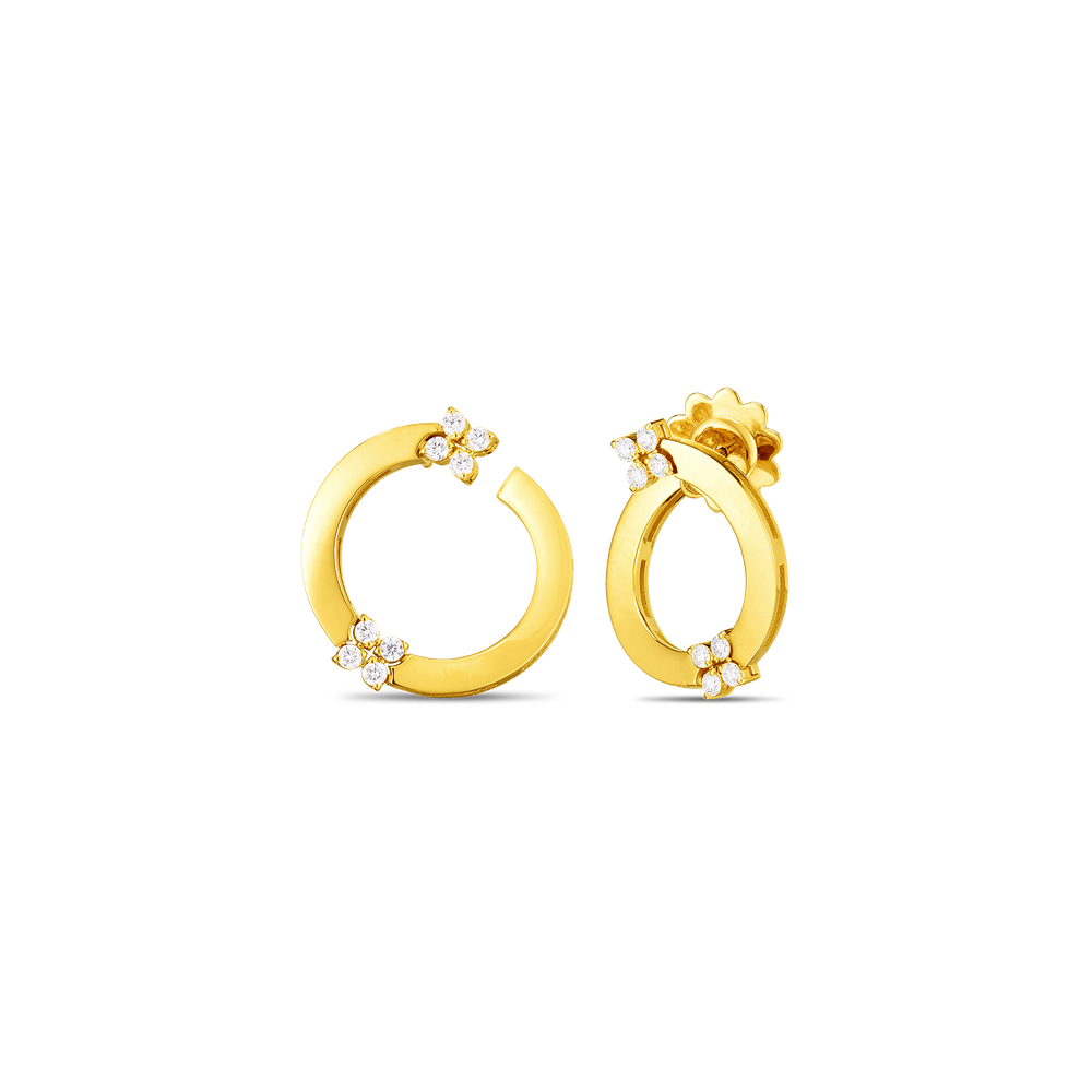Love In Verona Double Diamond Circle Earrings
