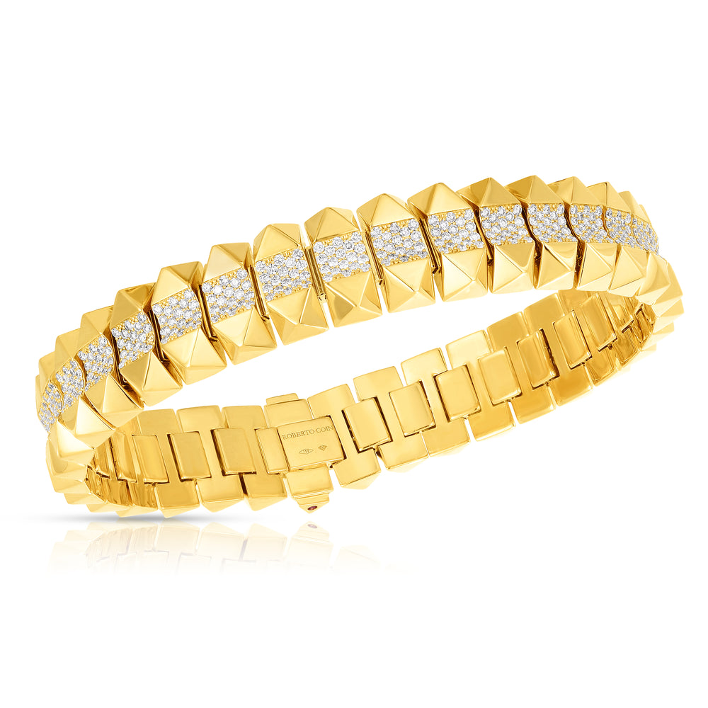 Obelisco Diamond Center Narrow Flexible Bracelet