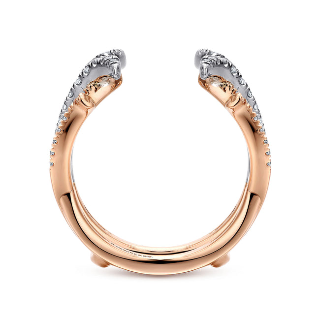 14K White and Rose Gold Diamond Ring Enhancer