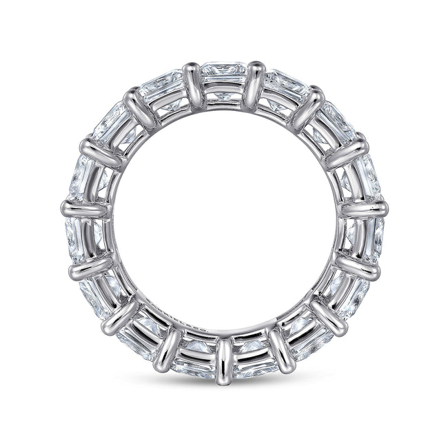 14K White Gold Princess Cut Shared Prong Diamond Eternity Band