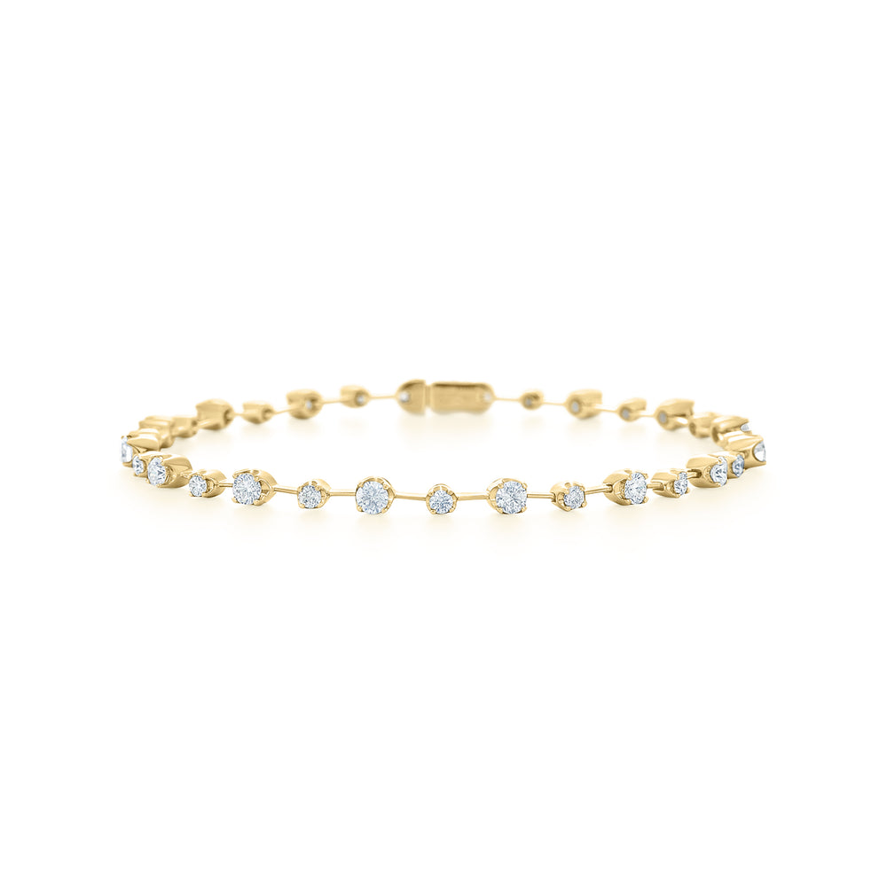 Starry Night Bracelet with Alternating Diamonds in 18K Yellow Gold