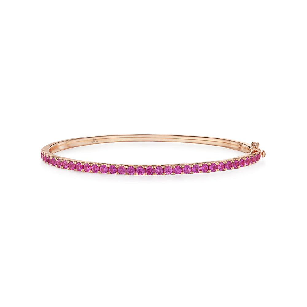 Kwiat Stackable Bangle with Pink Sapphires in 18k Rose Gold, 3.20 mm