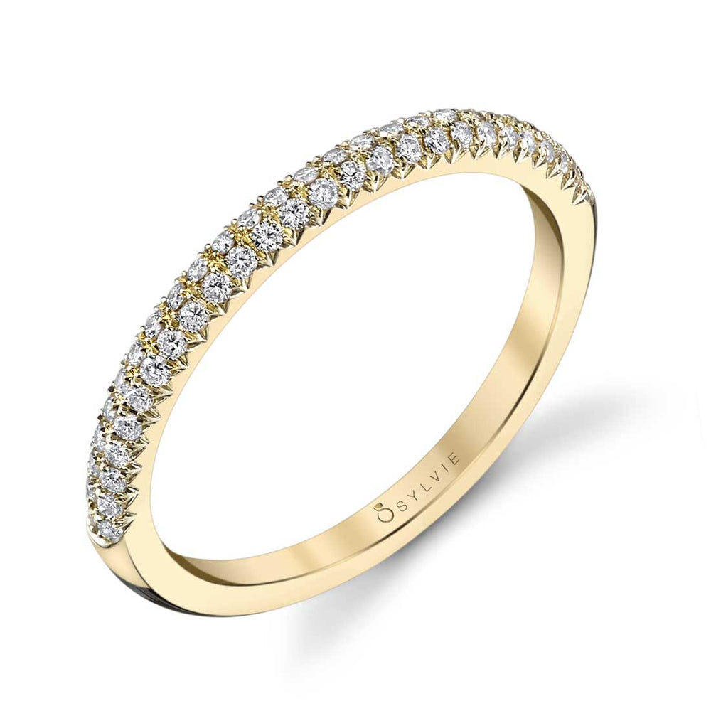 Sylvie Pave Diamond Stackable Wedding Band - Arielle
