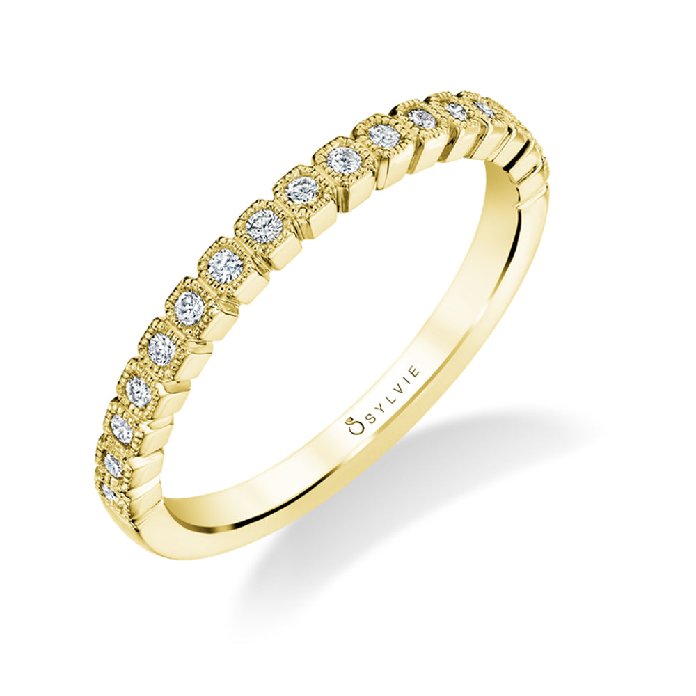 Sylvie Modern Diamond Stackable Wedding Band - Olympia