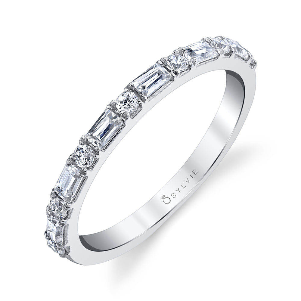 Sylvie Stackable Baguette Wedding Band