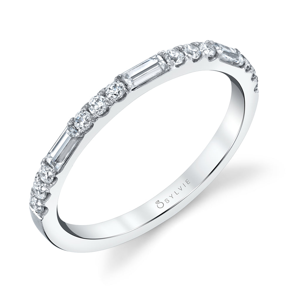 Sylvie Vintage Baguette Wedding Band