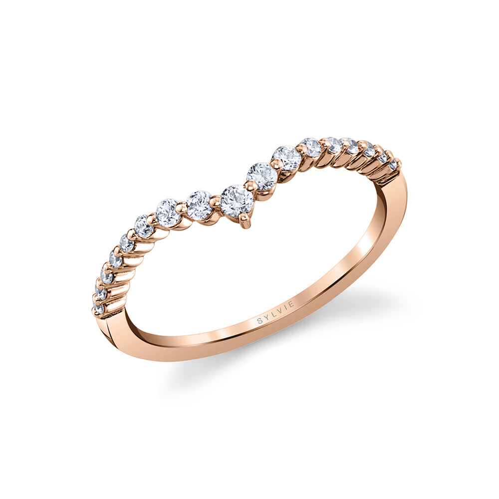 Sylvie Round Diamond Curved Wedding Band