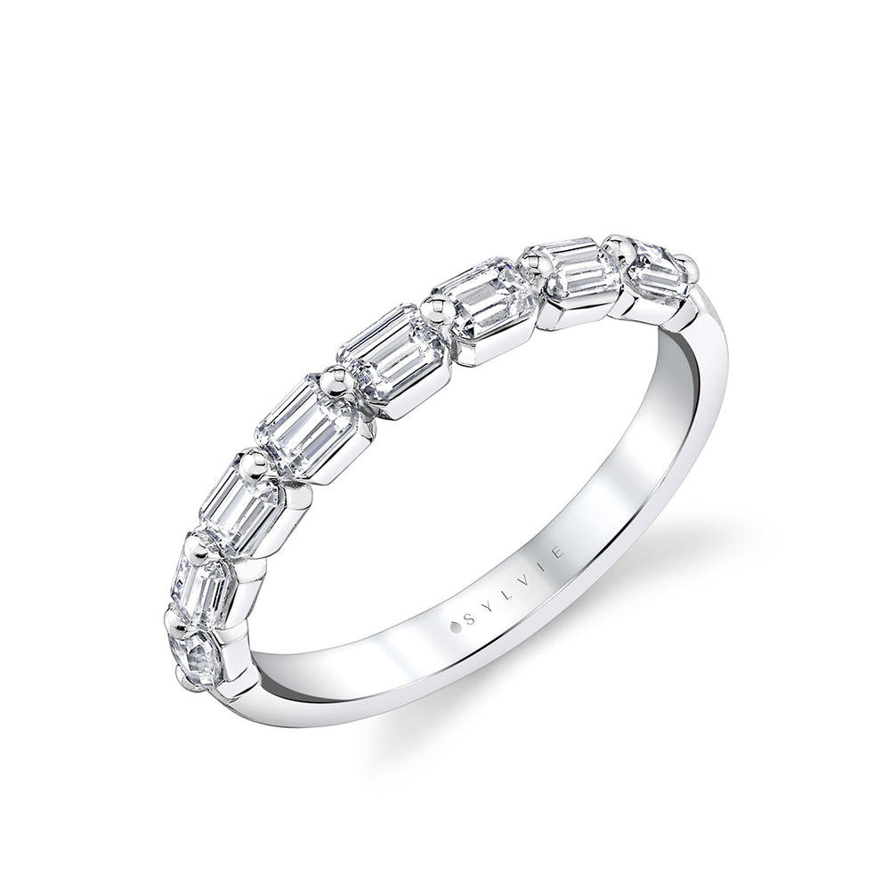 Sylvie Shared Prong Baguette Wedding Ring