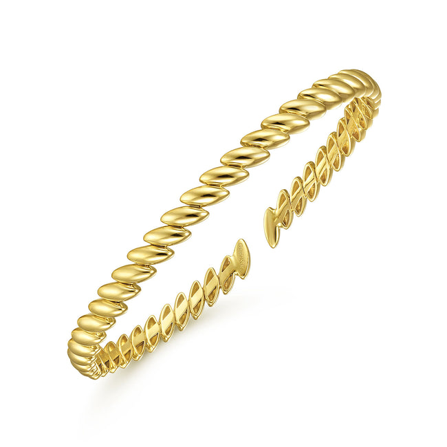 14K Yellow Gold Plain Demure Bangle