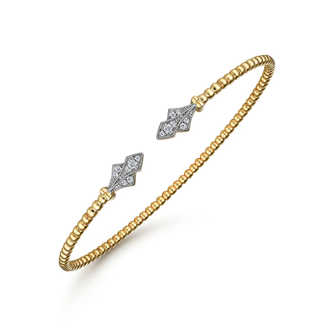 14K Yellow Gold Bujukan Diamond Split Cuff