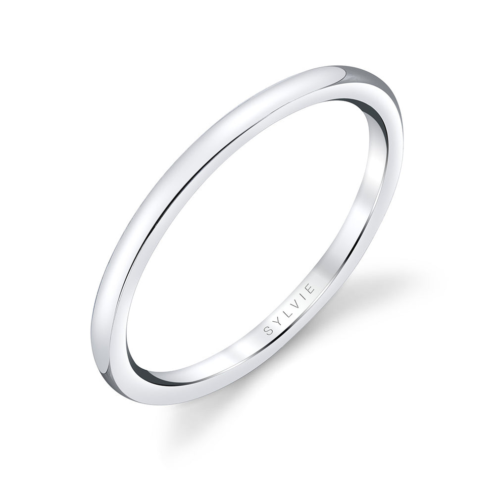 Sylvie High Polish Wedding Band - Amelia