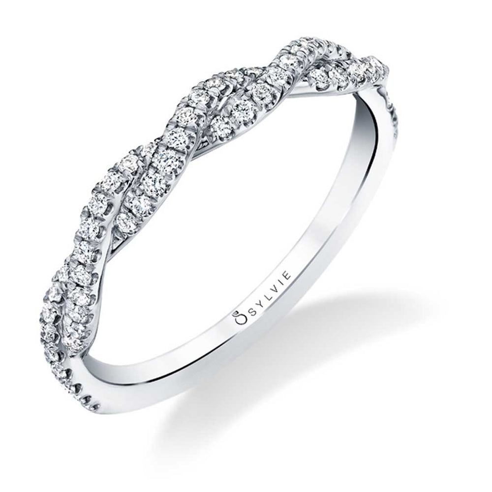 Sylvie Round Cut Spiral Diamond Wedding Ring - Leanna