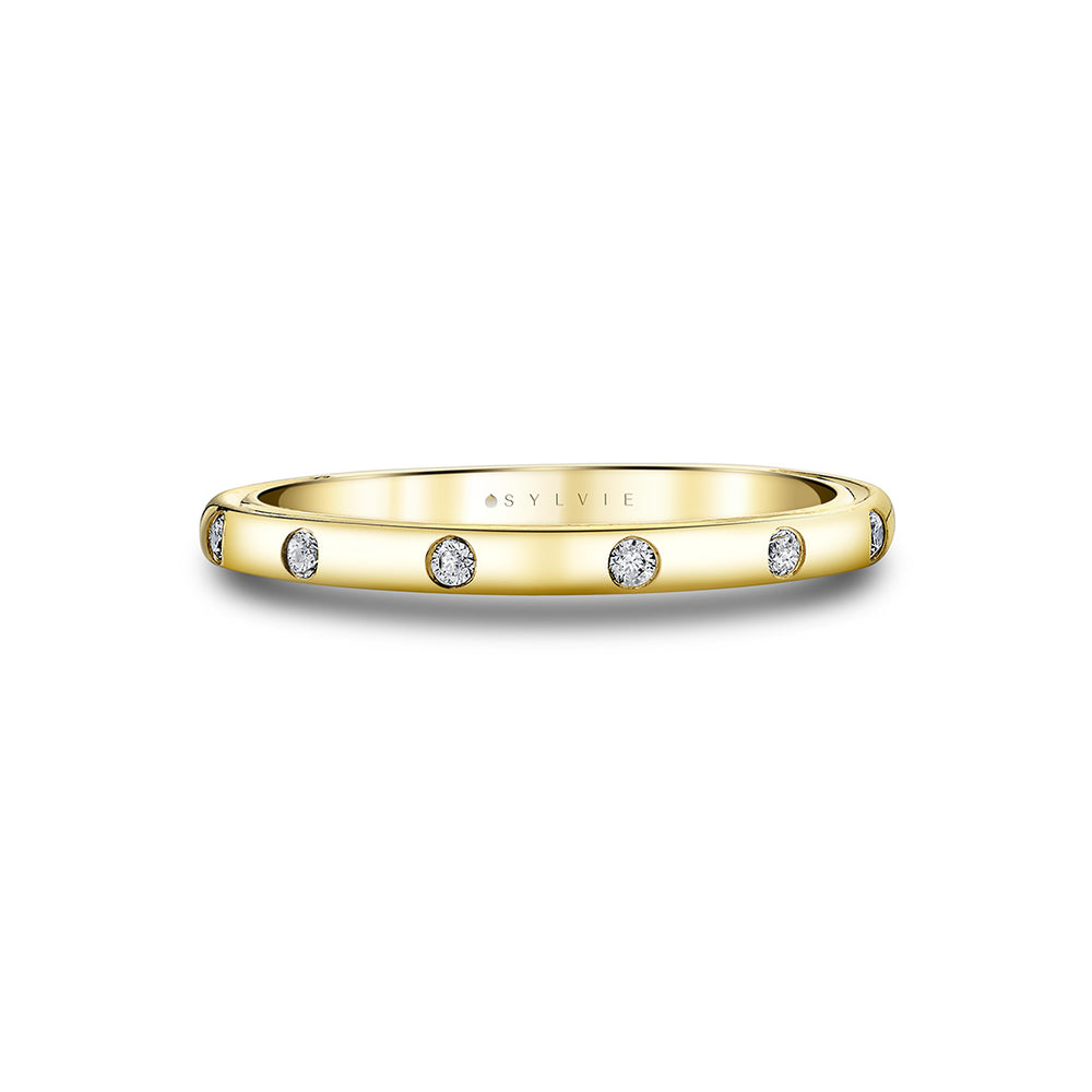 Sylvie Iconelle Flush Set Wedding Ring - Sedona