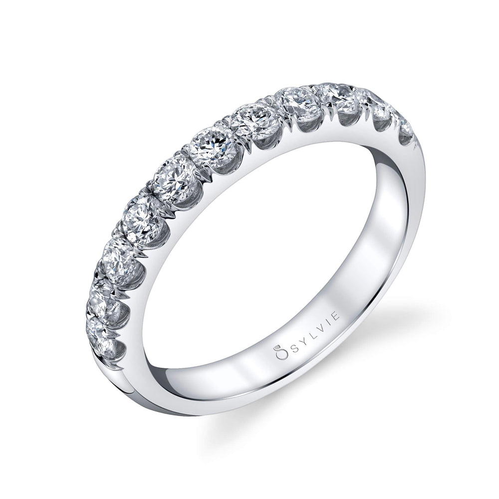 Sylvie Classic Wedding Band with Shared Prongs