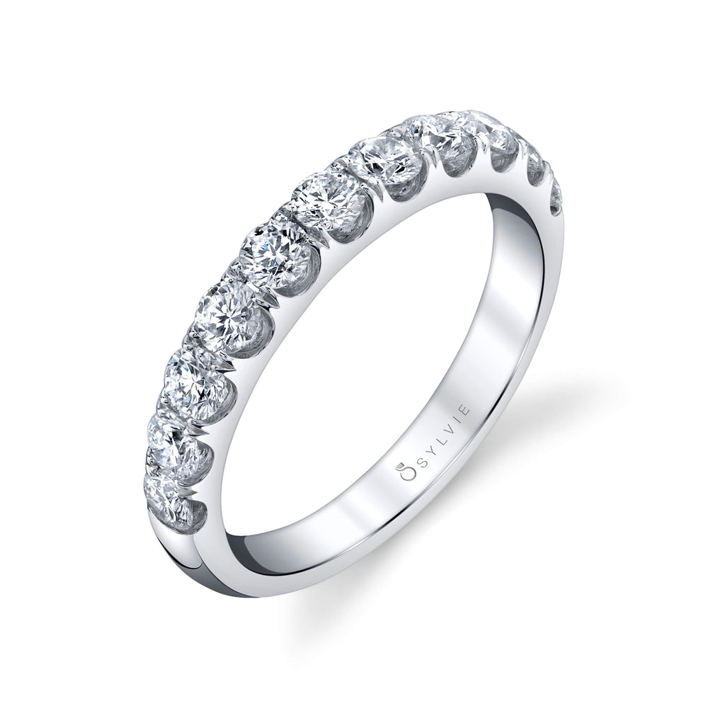Sylvie Classic Wedding Band with Shared Prongs
