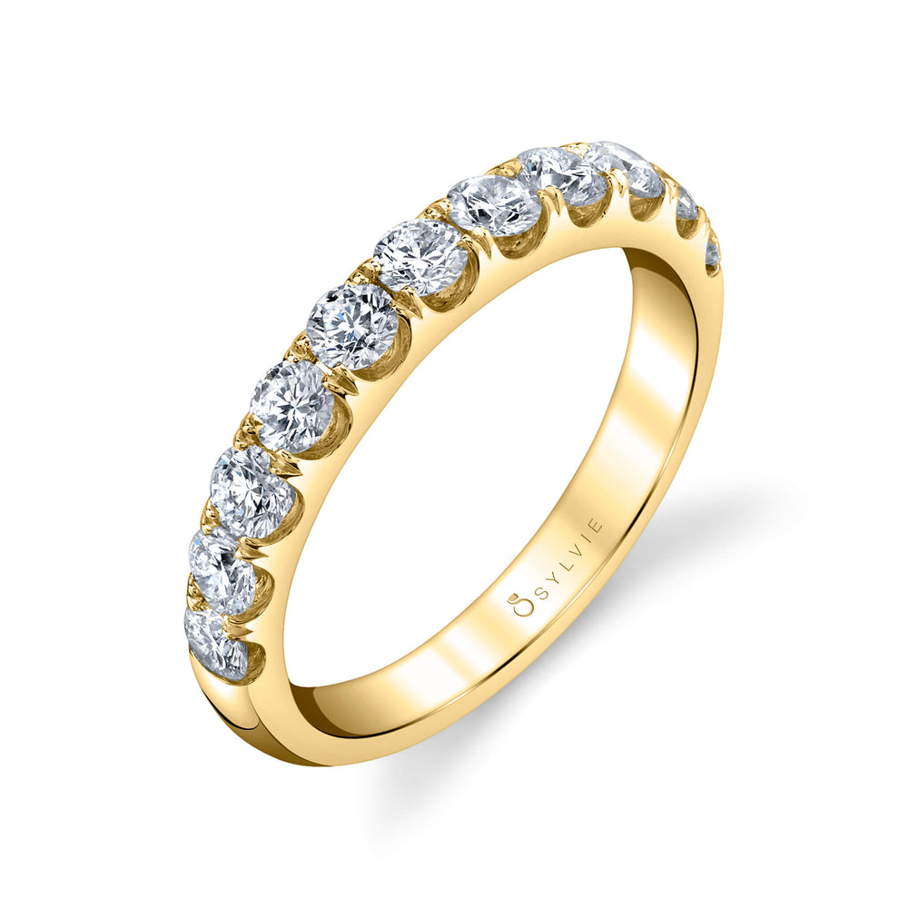 Sylvie Classic Wedding Band with Shared Prongs